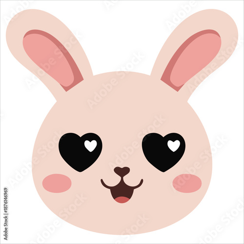 Rabbit bunny cute face vector illustration isolated on white background