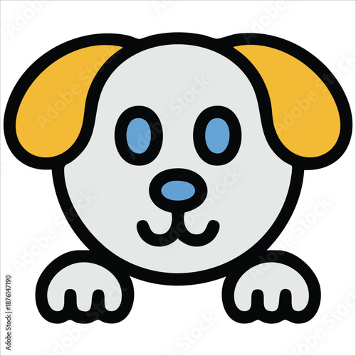 Dog pet animal veterinary vector icon illustration isolated on white background