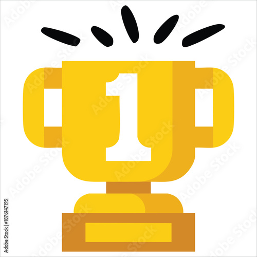 Trophy award hand drawn illustration vector isolated on white background