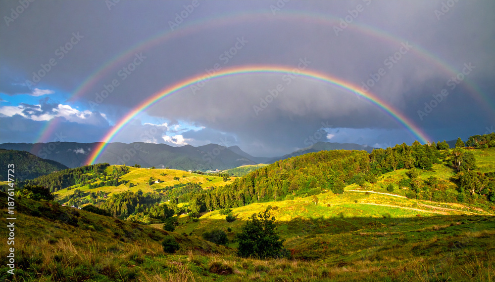 Fototapeta premium rainbow over the field