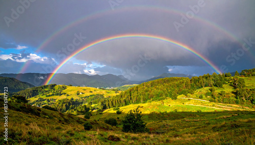 rainbow over the field