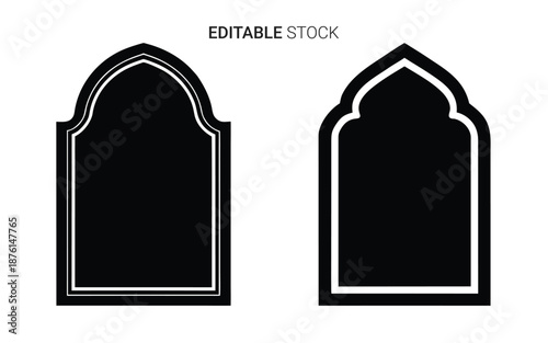 arch shaped frames with white outline silhouette high quality professional detailed modern elegant