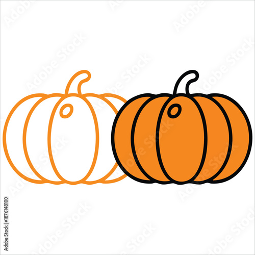Pumpkin icon illustration isolated on clean white background vector art