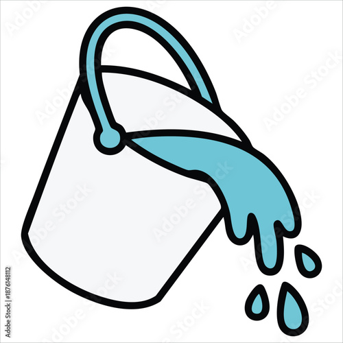 Bucket illustration icon isolated on white background vector graphic
