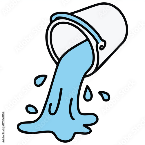 Bucket vector icon illustration isolated on plain white background