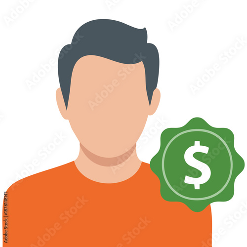 Contributor earning vector icon suitable for commercial work easily editable isolated