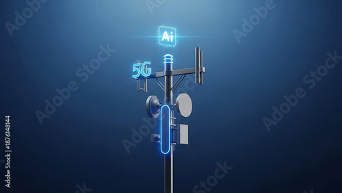 Advanced 3d edge computing concept with 5g connectivity and artificial intelligence processing capabilities