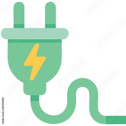 Electric plug vector icon suitable for commercial work easily editable isolated on white