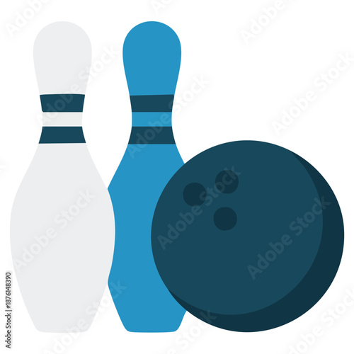 Bowling game vector icon suitable for commercial work easily editable isolated on white
