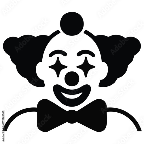Clown face vector design isolated illustration on white background