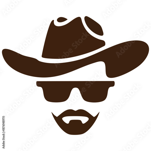 Cowboy shape silhouette icon isolated vector illustration on white background