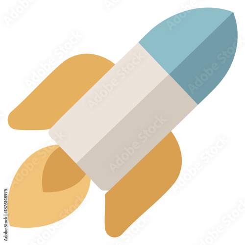 Rocket icon for graphic design projects isolated vector illustration on white background