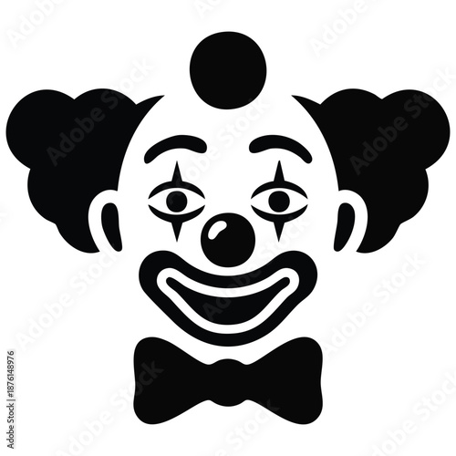 Illustration of clown face vector design isolated on white background