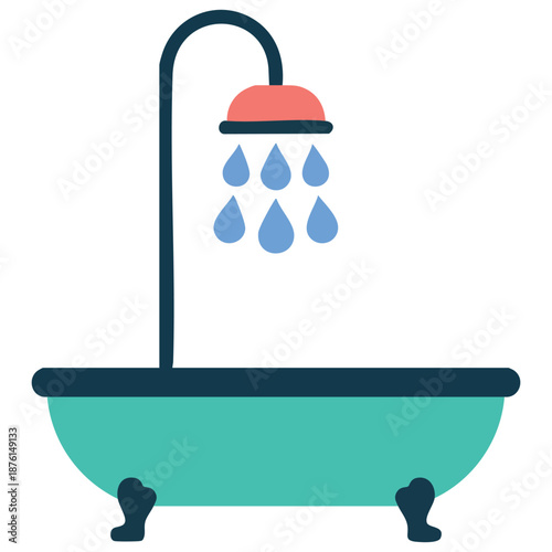 Bathtub vector graphic for bathroom amenities and hotel concept isolated