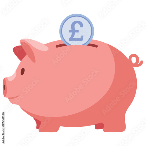 Moneybox piggy bank icon for savings and finance pictograph vector graphic