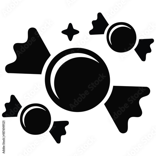 Sweet candy icon for dessert and treat concept vector graphic isolated