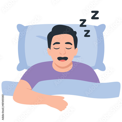 Daily routine object illustration vector graphic of a sleep icon for health apps isolated on white background