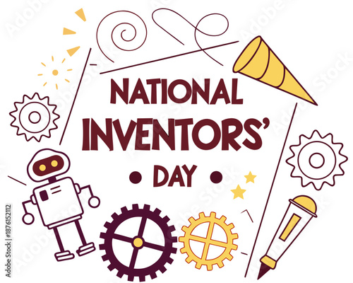 National Inventors' Day Vector Illustration, Innovation and Creative Invention Concept Graphic