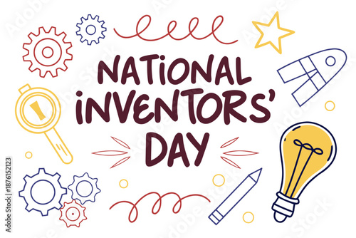 Inventors' Day Vector Illustration, Science and Technology Innovation Design