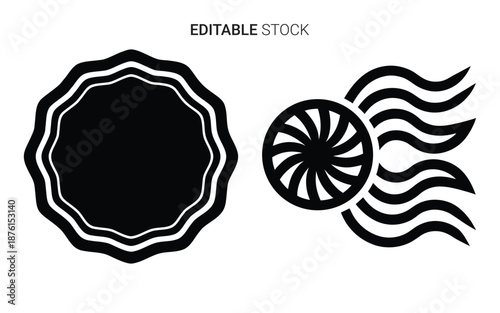 editable stock image featuring two black design elements with silhouette high quality professional
