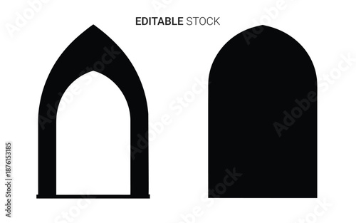arch shapes in black silhouette high quality professional detailed modern elegant stylish clean