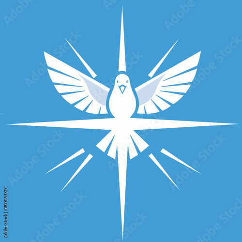 Pentecost Sunday. dove of peace. Christian symbol.