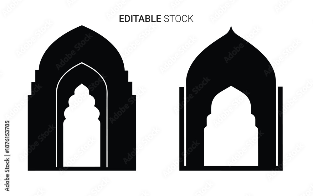 Fototapeta premium architectural archway designs with pointed tops silhouette high quality professional detailed modern elegant