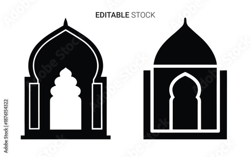 archway designs with pointed tops and white outlines silhouette high quality professional detailed