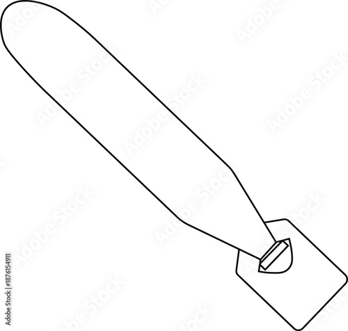 Outline of a practice bomb side view vector illustration. 