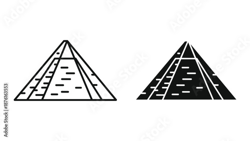 Pyramid Road Vector Illustration