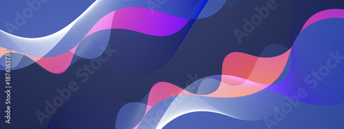 Abstract background of pink and blue waves and lines, great for designing modern and eyecatching social media posts or website banners.