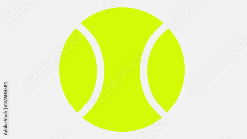 Bright Yellow Tennis Ball Isolated on White Background