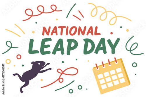 National Leap Day Vector Illustration, February 29 Celebration Design, Extra Day Concept Graphic