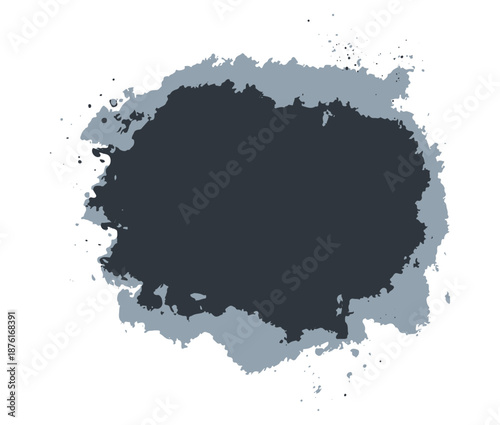 Dark Gray Paint Splash Abstract Ink Blot