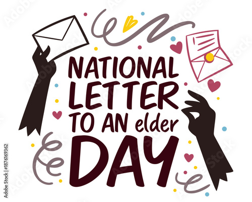 NATIONAL LETTER TO AN ELDER DAY vector illustration isolated on white background