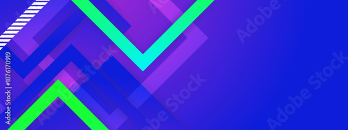 Overlapping vibrant geometric shapes on blue purple background. Suitable for modern design projects needing dynamic patterns colors.