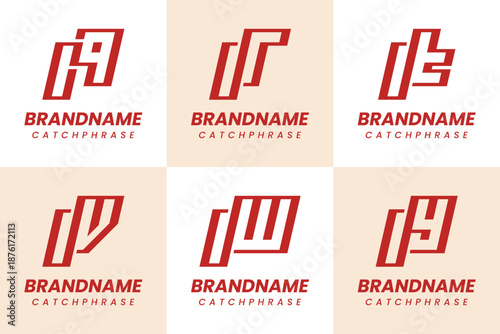Letters IQ IR IT IV IW IY Monogram Logo Set, for HI I LI MI OI PI Initials