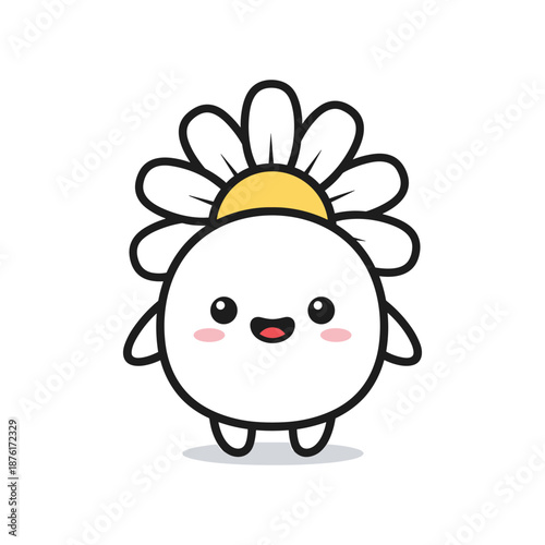 Adorable Cartoon Flower Character Illustration