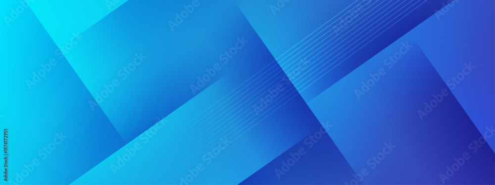 Obraz premium Abstract blue geometric background with diagonal lines.