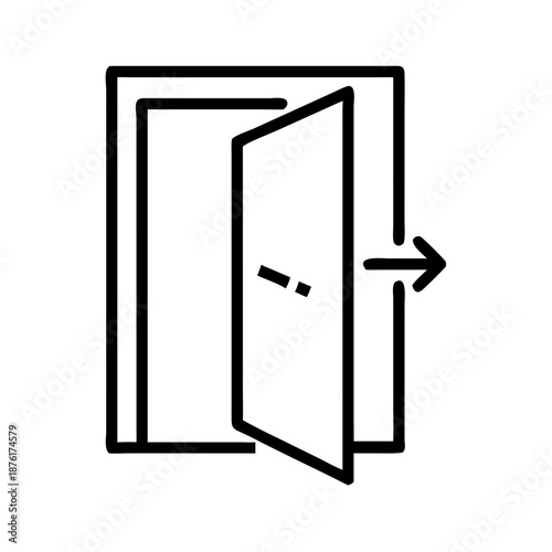 Open door icon with arrow indicating movement to the right  