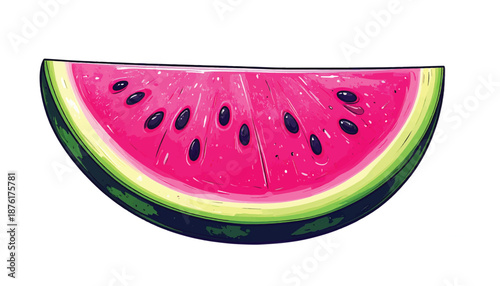 Vibrant Watermelon Slice - A Refreshing Summer Delight.