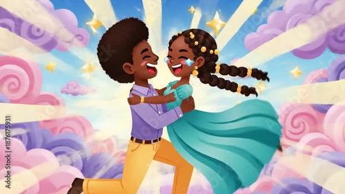 Joyful Couple Dancing Celebration Icon A Romantic Illustration of Love and Happiness