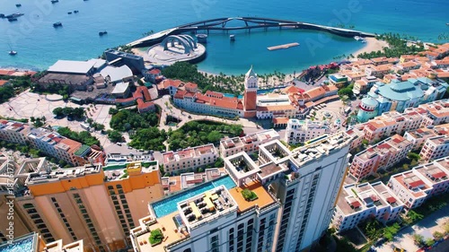 Wallpaper Mural Cinematic footage taken with a drone from Sunset town, Phu Quoc, Vietnam. Torontodigital.ca