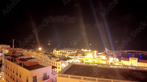 Wallpaper Mural Night view of the city. Sunset town, Phu Quoc. 
Night TimeLapse of the city with fireworks and light show Torontodigital.ca