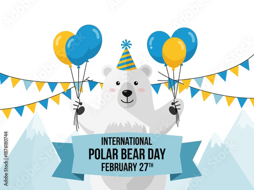 Polar bear celebrating international polar bear day