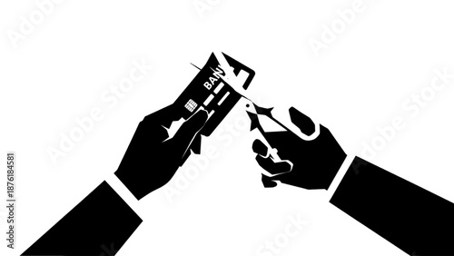 Black and white illustration of hands holding a credit card securely, symbolizing safe transactions, payment protection, and financial security.
