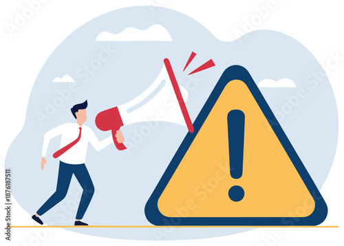 Attention Warning concept, Important Announcement, Breaking news, Urgent message communication, Alert beware information. 