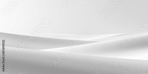 Abstract Snowscape: A serene, minimalist view of a snow-covered landscape, the undulating curves of the snow creating a pattern of light and shadow, evoking a sense of calm and isolation.