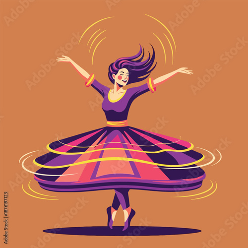 Whirling Dancer Performance Vector Art