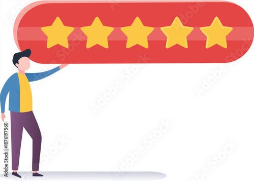 customer feedback assessment concept, online rating landing page 